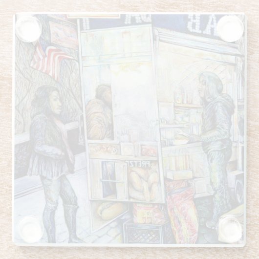 In liefde met problemen en in problemen met liefde glazen onderzetter (Achterkant)