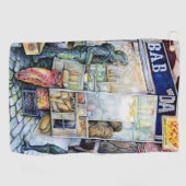 In liefde met problemen en in problemen met liefde golfhanddoek (Horizontaal)