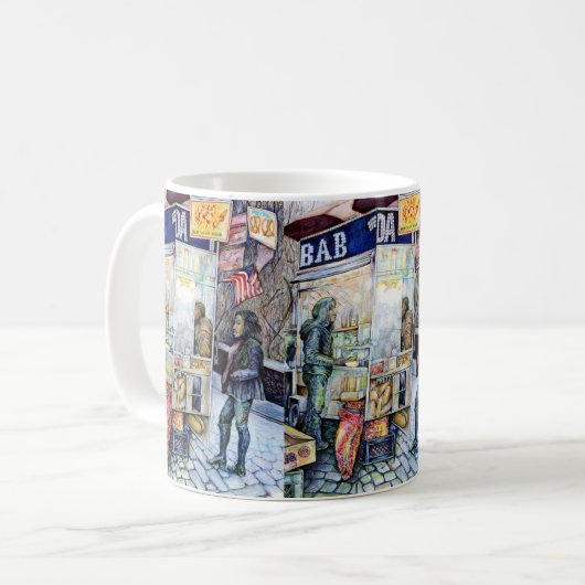 In liefde met problemen en in problemen met liefde koffiemok (Voorkant links)