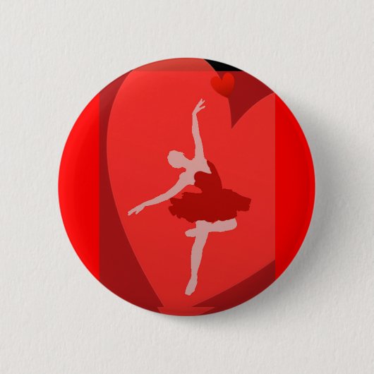 In liefde voor ballet ronde button 5,7 cm (Voorkant)