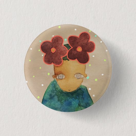 In liefde voor bloemen ronde button 3,2 cm (Voorkant)