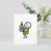 In liefde voor boeken en koffie feestdagenkaart (Staand voorkant)