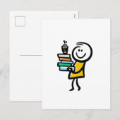 In liefde voor boeken en koffie feestdagenkaart (Voorkant / Achterkant)