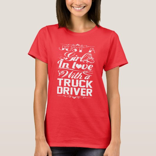 In liefde voor een Truckdriver T-shirt (Voorkant)