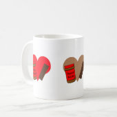 In liefde voor pindakaas en chocolade koffiemok (Voorkant links)