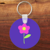 In liefde voor roze bloemen sleutelhanger (Voorkant)