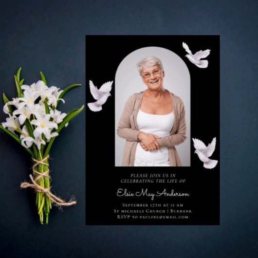 In liefdevol geheugen stijlvolle elegante foto kaart