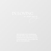 In Liefdevolle Geheugen Eenvoudige Huwelijksspiege Raamsticker (Vel)