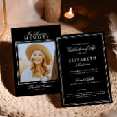 In Liefdevolle Geheugen Elegant Script & Foto Memo Kaart