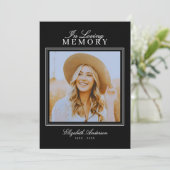 In Liefdevolle Geheugen Elegant Script & Foto Memo Kaart (Staand voorkant)