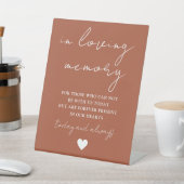 In Liefdevolle Geheugen Elegant Script Terracotta Reclamebord Met Voetstuk (Insitu)