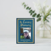 In Liefdevolle Geheugen Elegante Faux Gold Photo B Visitekaartje (Staand voorkant)