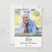 In Liefdevolle Geheugen Foto Elegant Script begraf Bedankkaart (Voorkant)