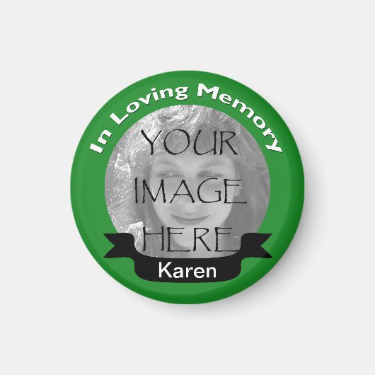 In liefdevolle geheugen foto groene magneet (Voorkant)