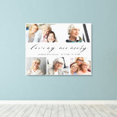 In Liefdevolle Geheugen Fotocollage Memorial Keeps Canvas Afdruk (Insitu (Houten vloer))