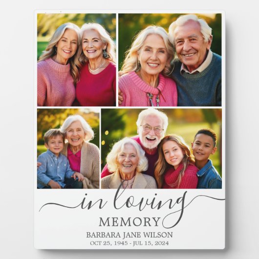 In Liefdevolle Geheugen Fotocollage Memorial Keeps Fotoplaat (Voorkant)