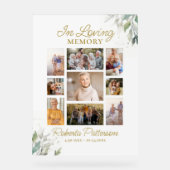 In Liefdevolle Geheugen Memorial Fotocollage Custo Acryl Bord (Voorkant)