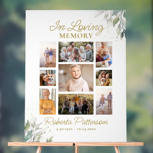 In Liefdevolle Geheugen Memorial Fotocollage Custo Acryl Bord (Neutraal)