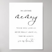 In Liefdevolle Geheugen Modern Tafelteken van het Poster (Voorkant)