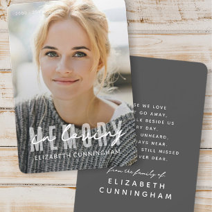 In Liefdevolle Geheugen Moderne Eenvoudige Elegant Bedankkaart