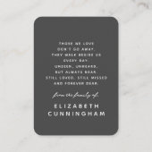 In Liefdevolle Geheugen Moderne Eenvoudige Elegant Visitekaartje (Achterkant)