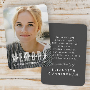 In Liefdevolle Geheugen Moderne Eenvoudige Elegant Visitekaartje