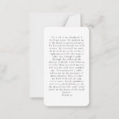 In Liefdevolle Geheugen Moderne Eenvoudige Gebedsk Notitiekaartje (Achterkant)