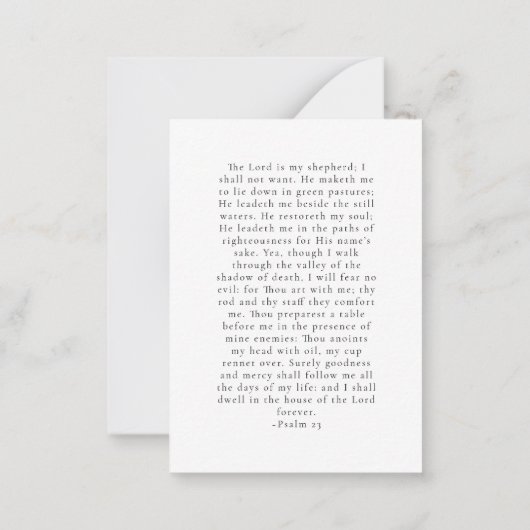 In Liefdevolle Geheugen Moderne Eenvoudige Gebedsk Notitiekaartje (Achterkant)