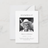 In Liefdevolle Geheugen Moderne Eenvoudige Gebedsk Notitiekaartje (Voorkant)