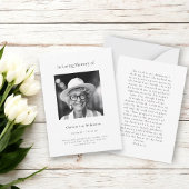 In Liefdevolle Geheugen Moderne Eenvoudige Gebedsk Notitiekaartje