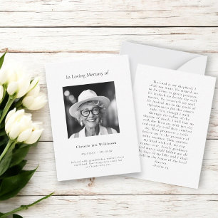 In Liefdevolle Geheugen Moderne Eenvoudige Gebedsk Notitiekaartje