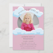 In Liefdevolle Geheugen Roze Wolken Kinderbegrafen Kaart (Voorkant)