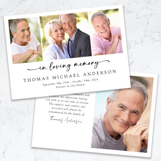 In Liefdevolle Geheugen Script Foto Begrafenissymp Bedankkaart