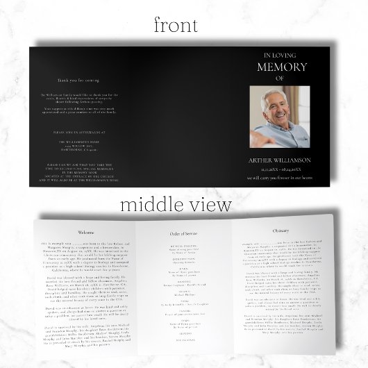 In liefdevolle geheugen volgorde van service drieluik aankondiging