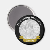 In Liefdevolle Geheugen Zwart Goud Fotomagneet Magneet (Voorkant / Achterkant)