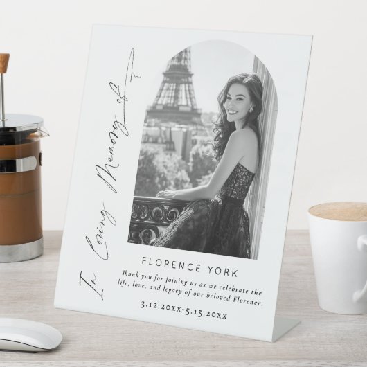 In Liefdevolle Geheugenboog foto begrafenis Welkom Reclamebord Met Voetstuk (Insitu)