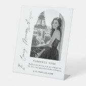 In Liefdevolle Geheugenboog foto begrafenis Welkom Reclamebord Met Voetstuk (Voorkant)