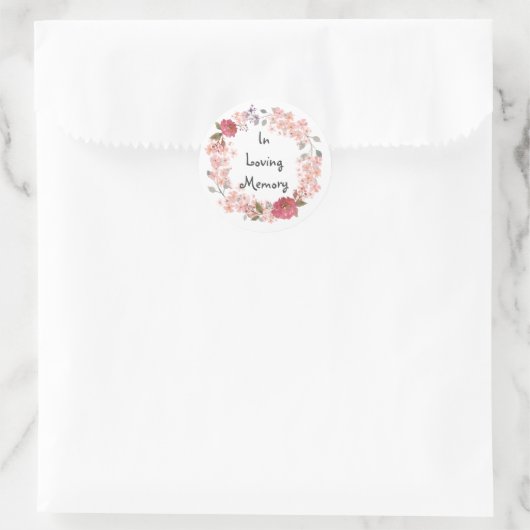 in liefdevolle geheugenkrans ronde sticker (Tas)