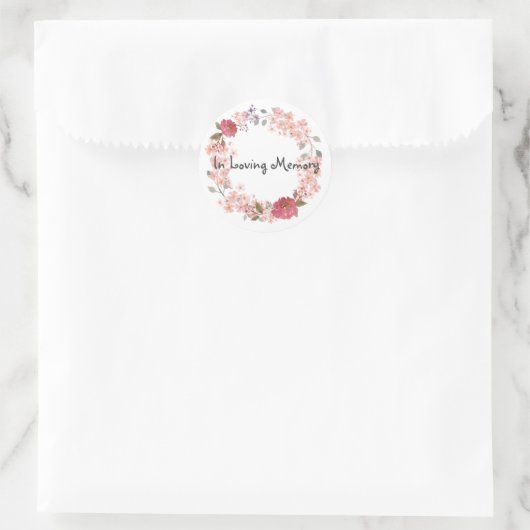 in liefdevolle geheugenkrans ronde sticker (Tas)