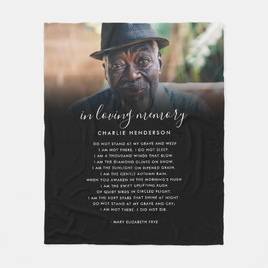 In Liefdevolle Geheugennaam, Aangepaste Citaat & F Fleece Deken (Voorkant)