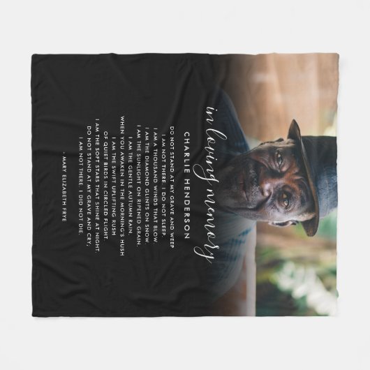 In Liefdevolle Geheugennaam, Aangepaste Citaat & F Fleece Deken (Voorkant (Horizontaal))