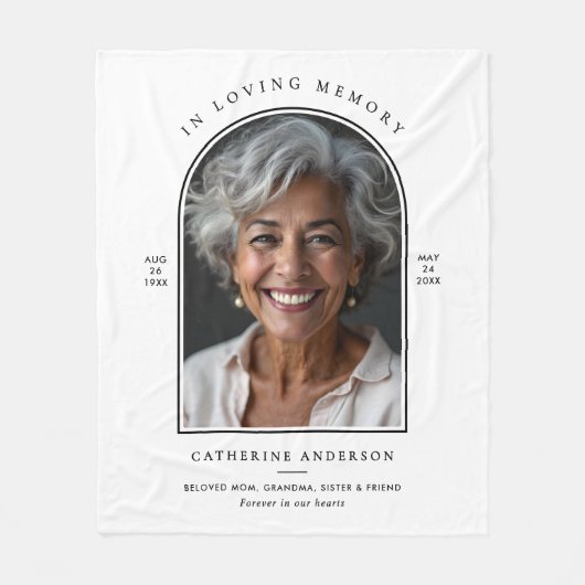 In Liefdevolle Geheugennaam, Aangepaste Citaat & F Fleece Deken (Voorkant)