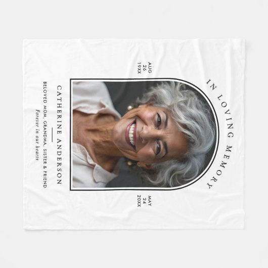 In Liefdevolle Geheugennaam, Aangepaste Citaat & F Fleece Deken (Voorkant (Horizontaal))