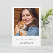 In liefdevolle herinnering 2-foto moderne begrafen bedankkaart (Staand voorkant)