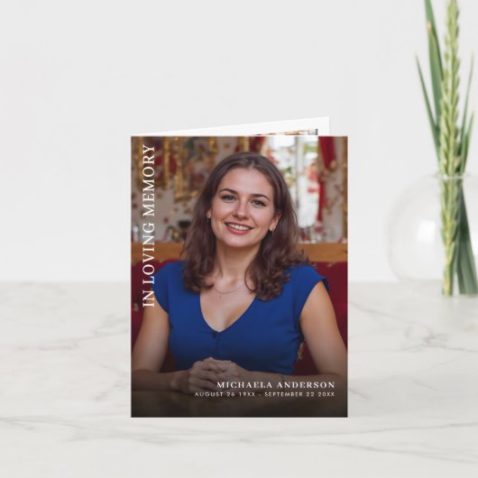 In liefdevolle herinnering 4-foto begrafenis / ged bedankkaart (Voorkant)