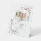 In liefdevolle herinnering aan bloemenbruiloft reclamebord met voetstuk (Voorkant)