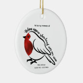 In liefdevolle herinnering aan een geliefde Robin  Keramisch Ornament (Rechts)