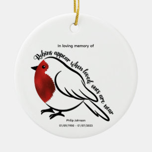 In liefdevolle herinnering aan een geliefde Robin  Keramisch Ornament
