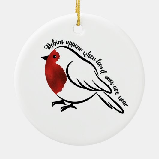 In liefdevolle herinnering aan een geliefde Robin  Keramisch Ornament (Achterkant)