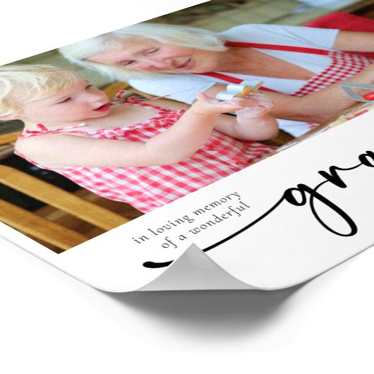 In liefdevolle herinnering aan een prachtige oma T Poster (Hoek)